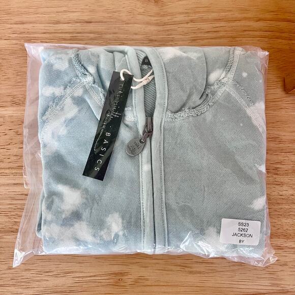 Miki Miette Jackson Blue Tie Dye Print Unisex Kid’s Zip Up Hoodie Jacket 8Y NWT - Picture 3 of 3